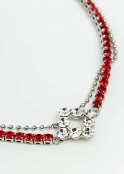 DEPARTMENTRed And White Rhinestone Mix Necklace - Multi -Norse Projects Sales Red and White Rhinestone Mix Necklace 20220427021524 2