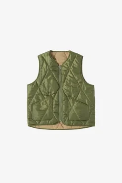Universal WorksReversible Military Liner Gilet - Olive/Sand