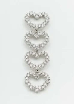 DEPARTMENTSingle Rhinestone Hearts Earring - Silver -Norse Projects Sales Rhinestone Hearts Earring Single 20220427021546