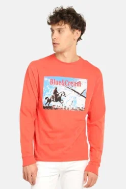 Blue&CreamRide Long Sleeve Tee - Red