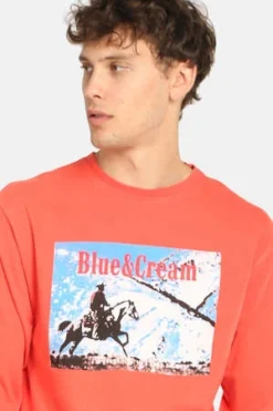 Blue&CreamRide Long Sleeve Tee - Red -Norse Projects Sales Ride Long Sleeve Tee Red 20220811133732 1