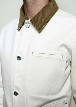 Rogue TerritorySupply Corduroy Collar 14oz Jacket - Ecru 2 Rogue TerritorySupply Corduroy Collar 14oz Jacket - Ecru - Image 2