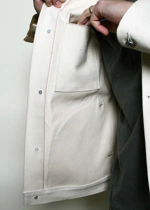 Rogue TerritorySupply Corduroy Collar 14oz Jacket - Ecru 3 Rogue TerritorySupply Corduroy Collar 14oz Jacket - Ecru - Image 3