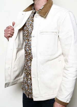 Rogue TerritorySupply Corduroy Collar 14oz Jacket - Ecru 6 Rogue TerritorySupply Corduroy Collar 14oz Jacket - Ecru - Image 6