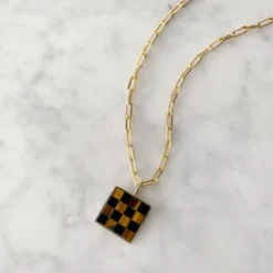Tarin ThomasSamuel Checkered Necklace -Norse Projects Sales Samuel Necklace Checkered 20210412161845 2