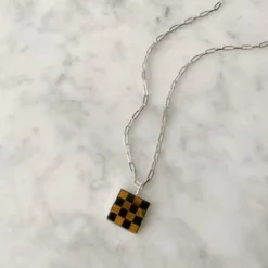 Tarin ThomasSamuel Checkered Necklace -Norse Projects Sales Samuel Necklace Checkered 20210412161845