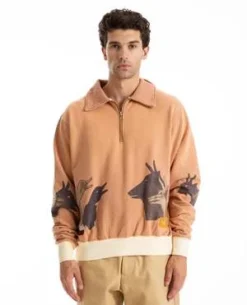 SAMUEL ZELIGShadow Puppet Zip Sweatshirt - Tan -Norse Projects Sales Shadow Puppet 1 4 Zip Sweatshirt 20231019002355 1