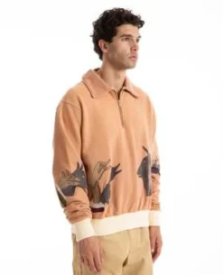 SAMUEL ZELIGShadow Puppet Zip Sweatshirt - Tan -Norse Projects Sales Shadow Puppet 1 4 Zip Sweatshirt 20231019002355 2