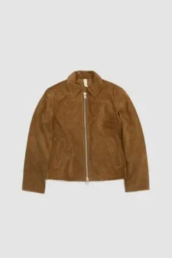 SunflowerShort Jacket - Suede Khaki -Norse Projects Sales Short Jacket Suede Khaki 20230817144114 1