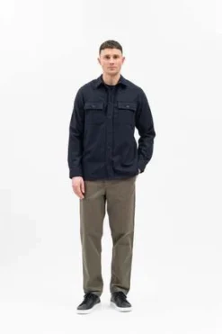 Norse ProjectsSilas Wool Overshirt - Dark Navy