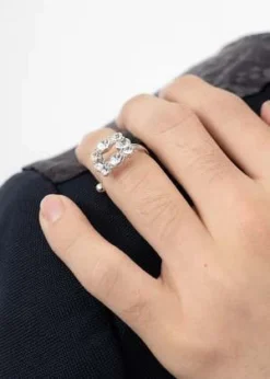 DEPARTMENTSilver And Rhinestones Ring - Silver -Norse Projects Sales Silver And Rhinestones Ring 20221114103049 1