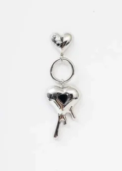 RAY CHULV ME LV U Black Crystal Earring - Silver -Norse Projects Sales Silver LV ME LV U Earring Black Crystal Single 20220827101939