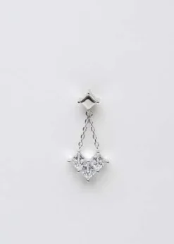 DEPARTMENTSingle Patchwork Heart Drop Earring - Silver