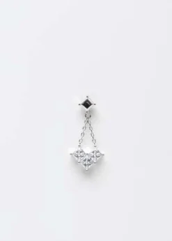 DEPARTMENTSingle Patchwork Heart Drop Earring - Silver -Norse Projects Sales Silver Patchwork Heart Drop Earring Single 20230329183710 3