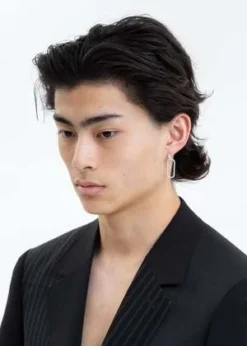 DEPARTMENTRhinestone Single Two Loops Earring - Silver