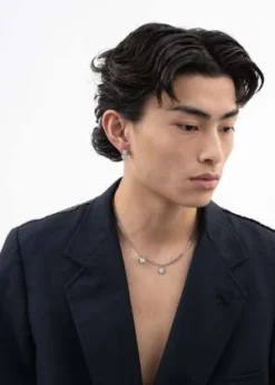 DEPARTMENTSilver White Smily And Stone Necklace - Silver