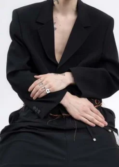 DEPARTMENTWhite Square Ring - Silver