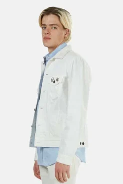 Lucien Pellat-FinetSkull Jean Jacket - White Skull/Leaf Pattern -Norse Projects Sales Skull Jean Jacket White Skull Leaf Pattern 20220811143348 1