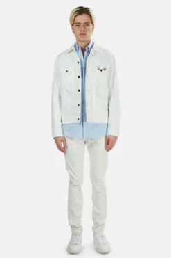 Lucien Pellat-FinetSkull Jean Jacket - White Skull/Leaf Pattern -Norse Projects Sales Skull Jean Jacket White Skull Leaf Pattern 20220811143348 4