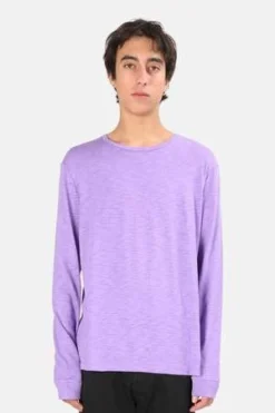 Blue&CreamSlub Long Sleeve Tee - Soft Purple