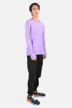 Blue&CreamSlub Long Sleeve Tee - Soft Purple -Norse Projects Sales Slub Long Sleeve Tee Soft Purple 20220811144132