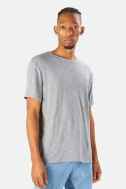 Blue&CreamSlub Tee - Medium Grey -Norse Projects Sales Slub Tee Medium Grey 20220811144156 1
