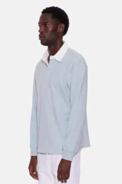 Blue&CreamSolid Rugby - Eucalyptus/White Collar -Norse Projects Sales Solid Rugby Eucalyptus W White Collar 20231028202542 2