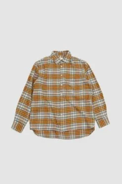 Universal WorksSquare Pocket Shirt - Plaid Grey/Orange