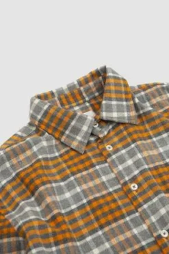 Universal WorksSquare Pocket Shirt - Plaid Grey/Orange -Norse Projects Sales Square Pocket Shirt Plaid Grey Orange 20230814212105 1