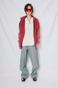 AssemblyStonewashed Cotton Zip Hoodie - Oxblood -Norse Projects Sales Stonewashed Oxblood Cotton Zip Hoodie 20231018232204 1