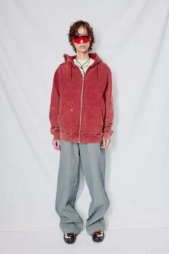 AssemblyStonewashed Cotton Zip Hoodie - Oxblood -Norse Projects Sales Stonewashed Oxblood Cotton Zip Hoodie 20231018232204 2