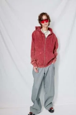 AssemblyStonewashed Cotton Zip Hoodie - Oxblood -Norse Projects Sales Stonewashed Oxblood Cotton Zip Hoodie 20231018232205 2