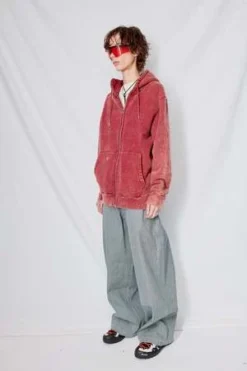 AssemblyStonewashed Cotton Zip Hoodie - Oxblood -Norse Projects Sales Stonewashed Oxblood Cotton Zip Hoodie 20231018232205