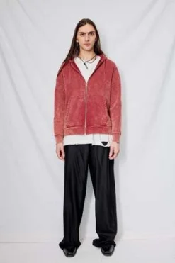 AssemblyStonewashed Cotton Zip Hoodie - Oxblood -Norse Projects Sales Stonewashed Oxblood Cotton Zip Hoodie 20231018232206 1