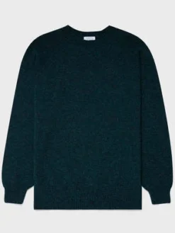 SunspelLambswool Crew Neck Jumper - Peacock