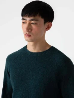 SunspelLambswool Crew Neck Jumper - Peacock -Norse Projects Sales Sunspel Lambswool Crew Neck Jumper in Peacock 20230831015316 4