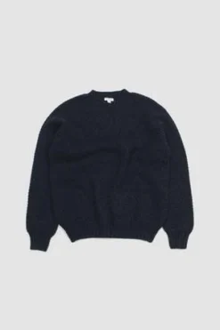 SunspelTextured Lambswool Jumper - Bright Navy Twist