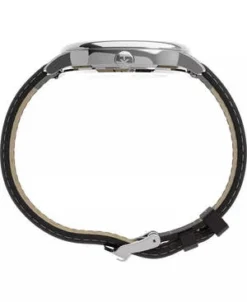 TimexChicago Leather Watch 45mm - Black/Silver -Norse Projects Sales Timex Chicago Black Leather Watch 45mm Black Silver 20230729212636