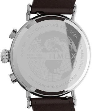 TimexStandard Chronograph 41mm Leather Strap Watch 5 TimexStandard Chronograph 41mm Leather Strap Watch - Image 5