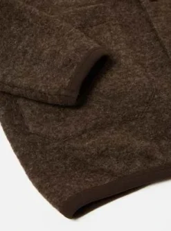 Universal WorksWool Fleece Cardigan - Brown -Norse Projects Sales UNIVERSAL WORKS Cardigan In Brown Wool Fleece 20230927151858 1