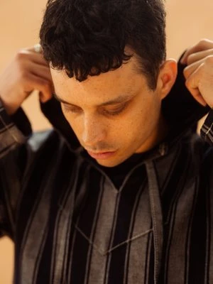 I AND MEUnisex I AND ME Japanese Woven Stripe Hoody - Navy Stripe 9 I AND MEUnisex I AND ME Japanese Woven Stripe Hoody - Navy Stripe - Image 9