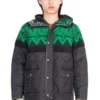 ANDERSSON BELLUnisex Nordic Knit Patch Quilted Parka - Black/Green