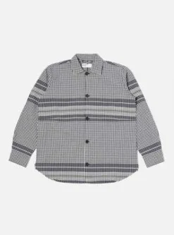 Universal WorksTravail Aussi Shirt - Ecru/Navy Checked Cotton