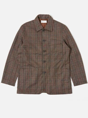 Universal WorksLong Bakers Jacket - Brown Tweed 2 Universal WorksLong Bakers Jacket - Brown Tweed - Image 2