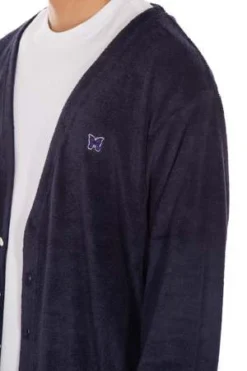NeedlesV-Neck Cardigan - Pile Navy -Norse Projects Sales V Neck Cardigan Pile Navy 20230515002125 3