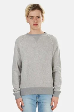 V :: ROOMJacquard Fleece Crewneck - Grey