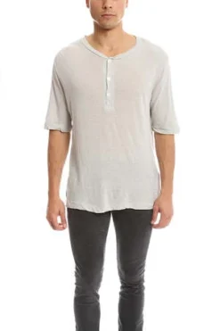 V :: ROOMHighsoft Jersey SS Henley - Melange Grey
