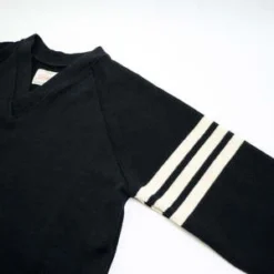 DehenVarsity V-Neck Sweater - Black/Off White -Norse Projects Sales Varsity V Neck Sweater Black Offwhite 20231031231659 1