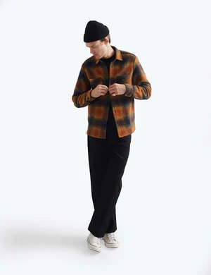 Wax LondonWhiting Overshirt Pine - Orange 4 Wax LondonWhiting Overshirt Pine - Orange - Image 4