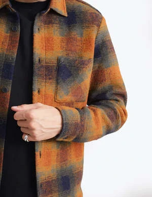 Wax LondonWhiting Overshirt Pine - Orange 2 Wax LondonWhiting Overshirt Pine - Orange - Image 2